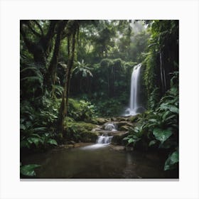 Waterfall In The Rainforest Canvas Print