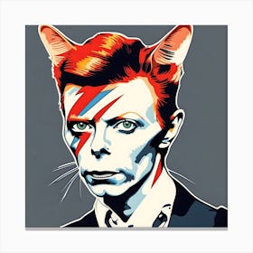 David Bowie Cat Illustration Canvas Print