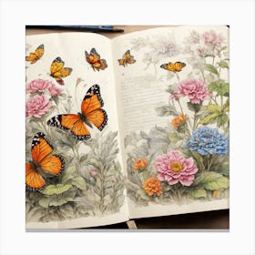 Butterfly Garden,wall art, Canvas Print