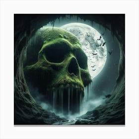 Skull In The Cave 1 Canvas Print