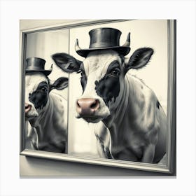 Cow In Top Hat 1 Canvas Print