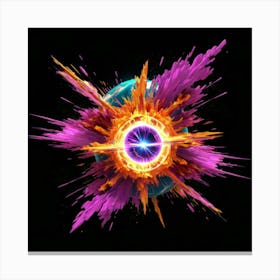 Plasma Explosion Glitch Art 1 Canvas Print