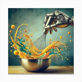 Robot Pouring Liquid Into A Bowl Canvas Print