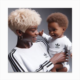 Adidas Woman Holding Baby Canvas Print