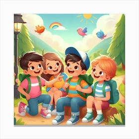 Kids In The Park Canvas Print