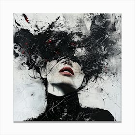 Woman In Black And White 1 Canvas Print