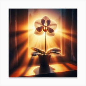 Orchid On A Window Sill Canvas Print