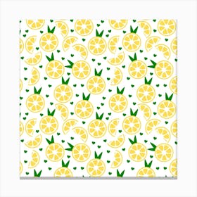 Lemon Slice Pattern Canvas Print