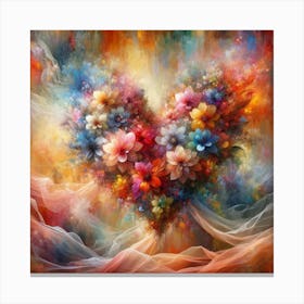 Heart Of Flowers Canvas Print