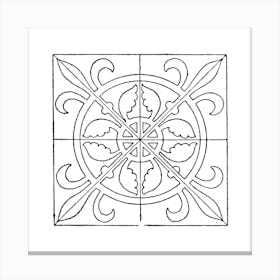 Sketched Boho Tile Art 8 Canvas Print