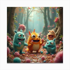 Monsters In The Woods 1 Canvas Print