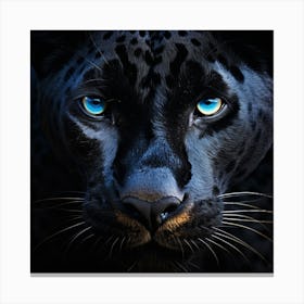 Black Panther With Blue Eyes Canvas Print