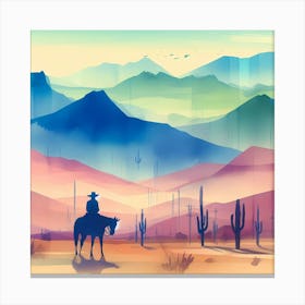 Cowboy In The Desert 1 Canvas Print