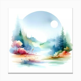 Watercolor Landscape 18 Canvas Print