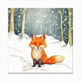 Fox In The Snow 6 Canvas Print