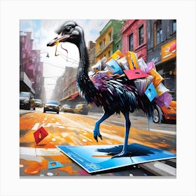 Ostrich In The City Canvas Print