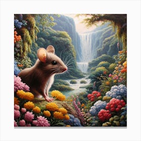 Mouse In The Garden 4 Canvas Print