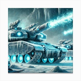 A Futuristic Sci Fi Depiction Of Glacier Tanks In Canvas Print