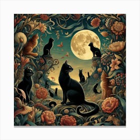 Cats In The Garden Canvas Print