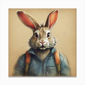 Rabbit With Backpack 4 Canvas Print