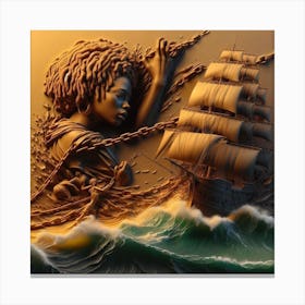 Ship In The Sea Canvas Print