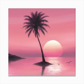 Sunset Palm Tree Canvas Print