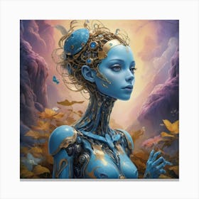 Blue Woman Art Print Canvas Print