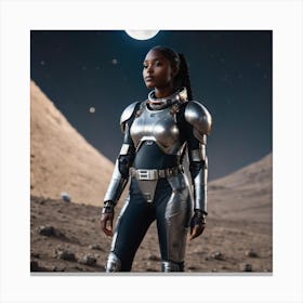 Black Woman In Space Canvas Print