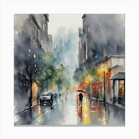 Rainy Day In The City Canvas Print