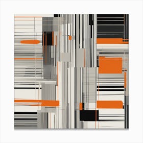 Abstract Orange And Black Painting Canvas Print