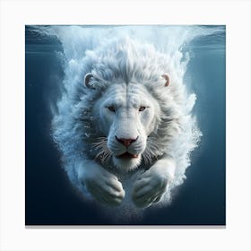 White Lion Underwater 2 Canvas Print