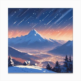 Winter Landscape Painting Canvas Print