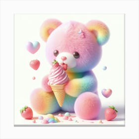 Rainbow Teddy Bear 10 Canvas Print