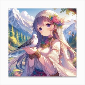 The beauty and the dove Canvas Print