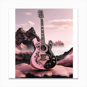 Rhapsody in Pink and Black Guitar Wall Art Collection 13 Canvas Print