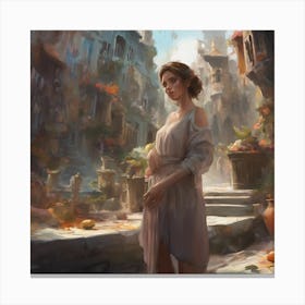 Girl In A City 1 Canvas Print