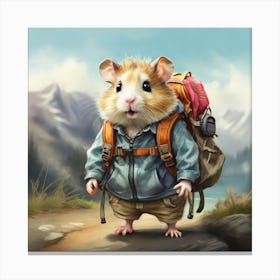 Hamster With Backpack 4 Canvas Print