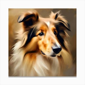 Collie Painting Canvas Print