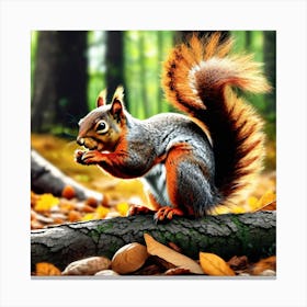 Squirrel In The Forest 395 Canvas Print