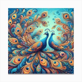 Beautiful peacocks Canvas Print