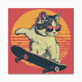Skateboard Cat 1 Canvas Print
