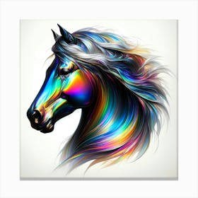 Horse Head In Glossy Rainbow Color Translucent Portrait 1 Canvas Print