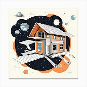 House In Space Canvas Print