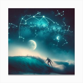 Surfering under the Zodiac Canvas Print