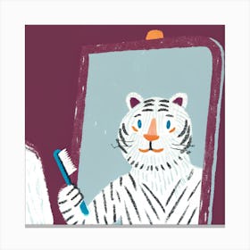 Tiger In The Mirror Canvas Print