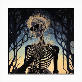 Skeleton In The Woods 2 Canvas Print