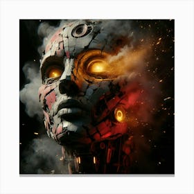 Robot With Glowing Eyes Canvas Print