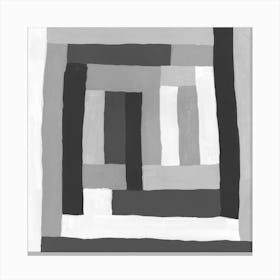 Painted Color Block Squares In Black And White Canvas Print