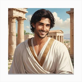 Dark haired Greek man Canvas Print