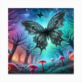 Butterfly In The Forest 45 Canvas Print